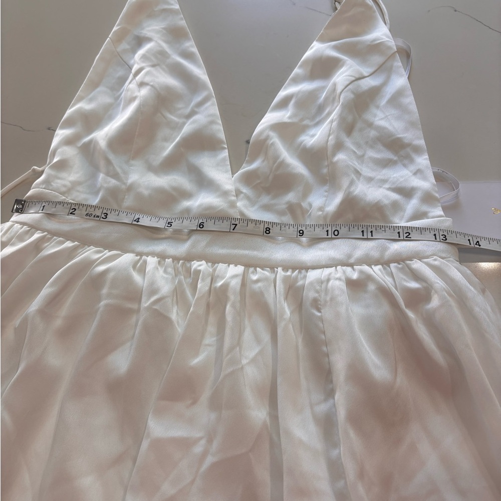 Lulus Elegant real love White satin Sleeveless Maxi Dress size S - Picture 14 of 16